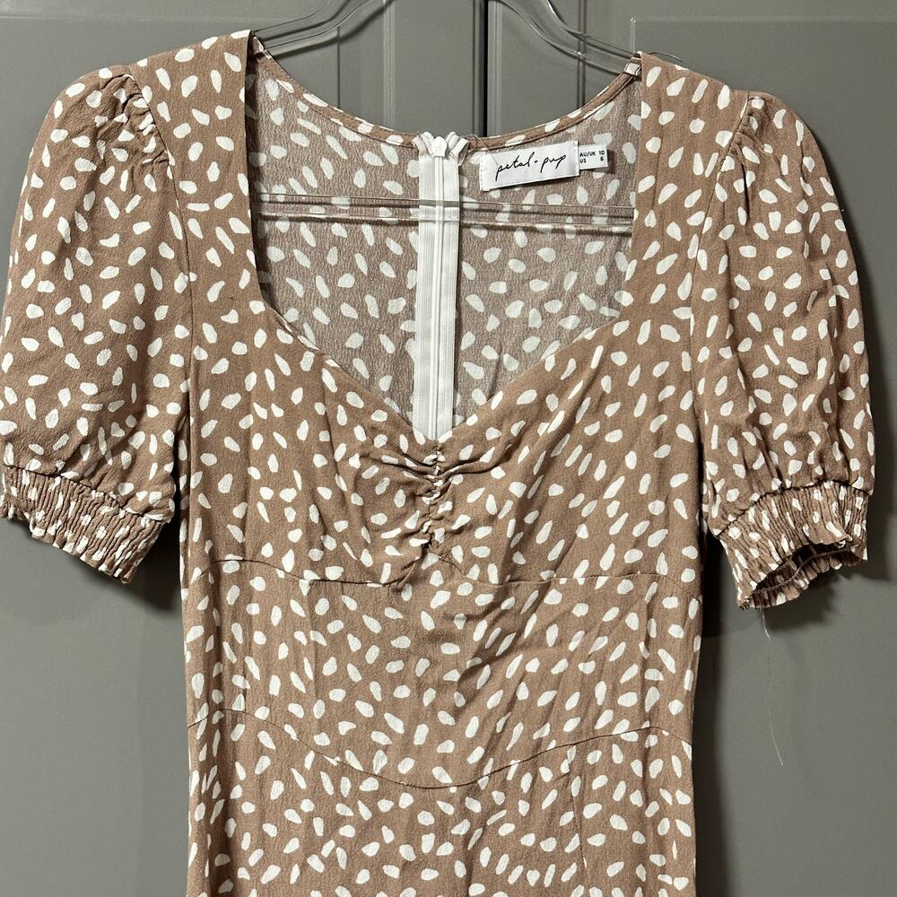 Petal & Pup Brown and White Midi Dress